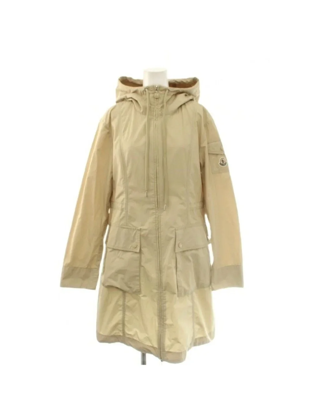 Moncler Laerte Giubbotto Spring Coat Long Length Hood Zip Up Onecolor Logo 0